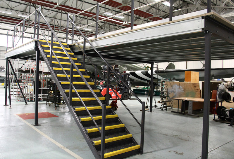 The mezzanine level of the BBMF's new toolstore