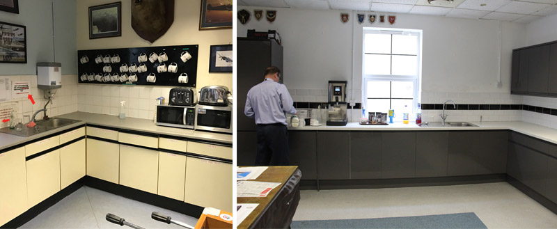 The smart new BBMF kitchen paid for by the Club and fitted by the BBMF themselves.