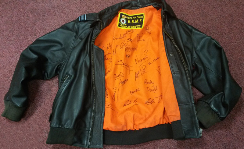The leather flying jacket the RAF Memorial Flight Club gave away in January