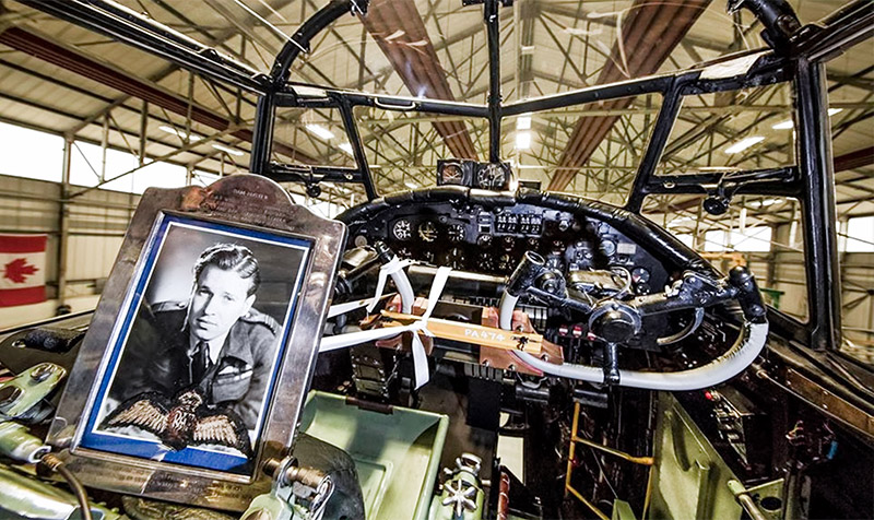 Framed photo of Guy Gibson with his pilot’s ‘wings’