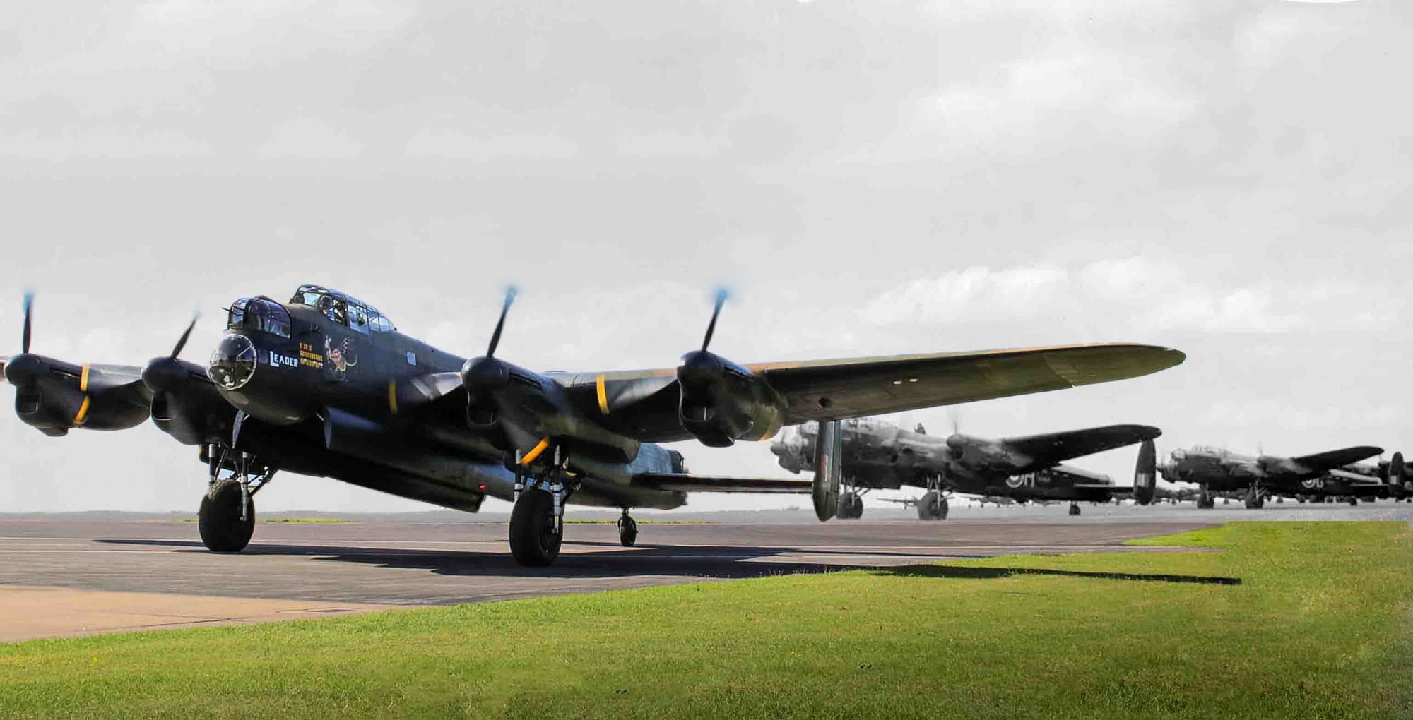 BBMF Lanc PA474 and wartime 83 Sqn Lancs