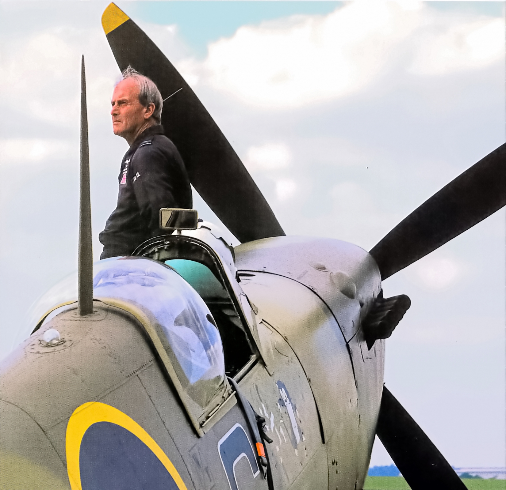Paul Day with Spitfire AB910