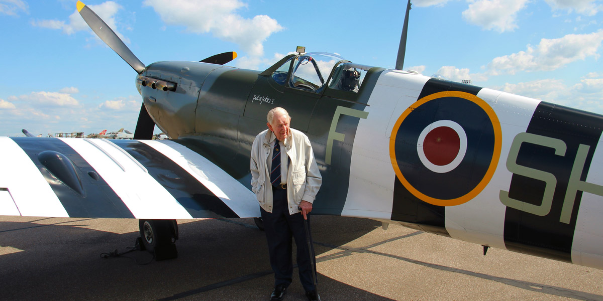 Tony Cooper with BBMF Spitfire Mk Vb AB910