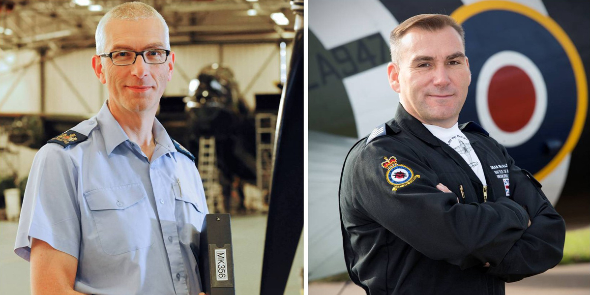 W.O. Kev Ball (left) and Flt Sgt ‘Deano’ McAllister (right) 