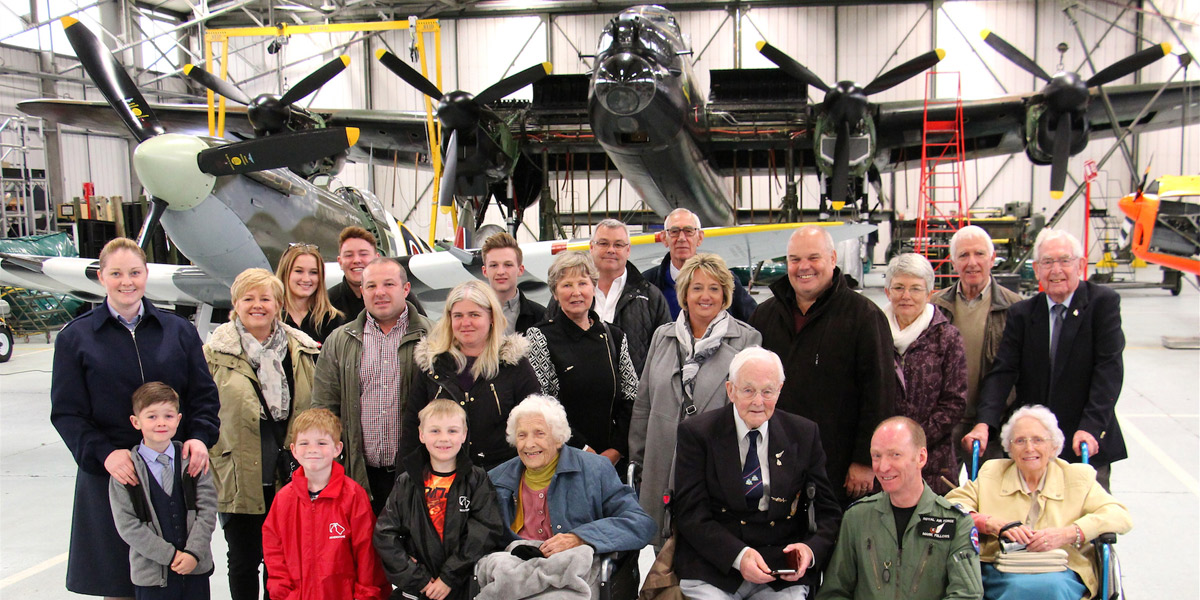 James Flowers and extended family on their visit to BBMF on 25 May