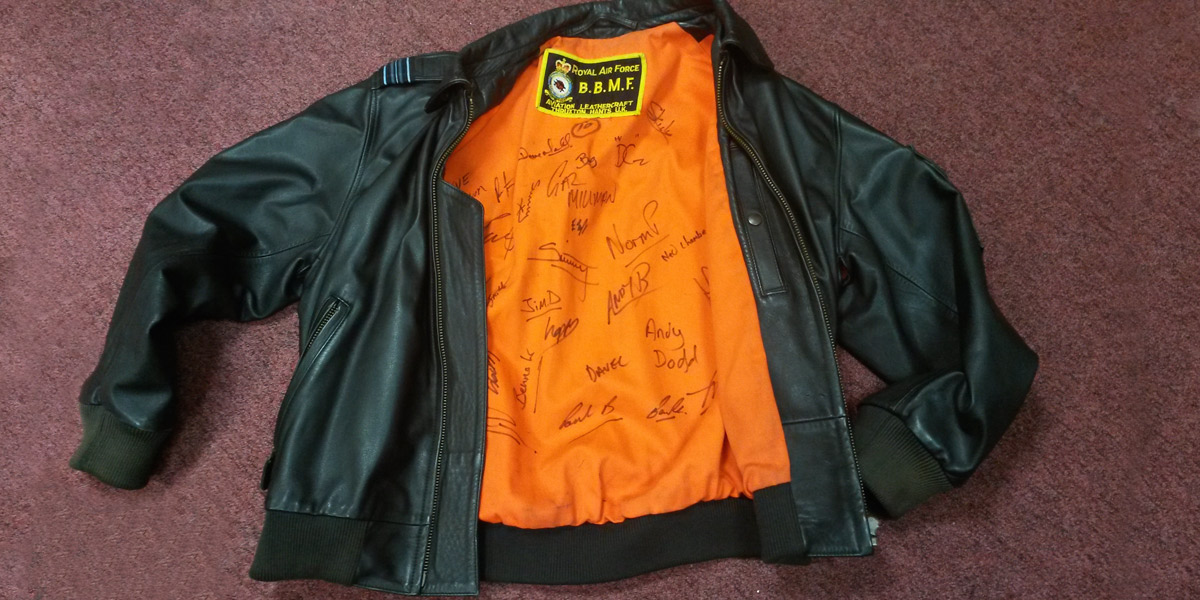 January's prize - a signed Aviation Leathercraft BBMF leather flying jacket
