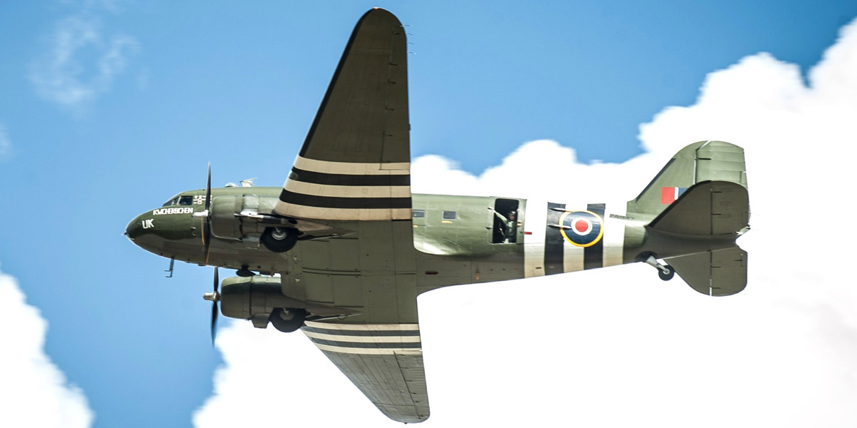 Warrant Officer Ken Cranefield DFC flew ‘Daks’ with 233 Sqn during 1944.